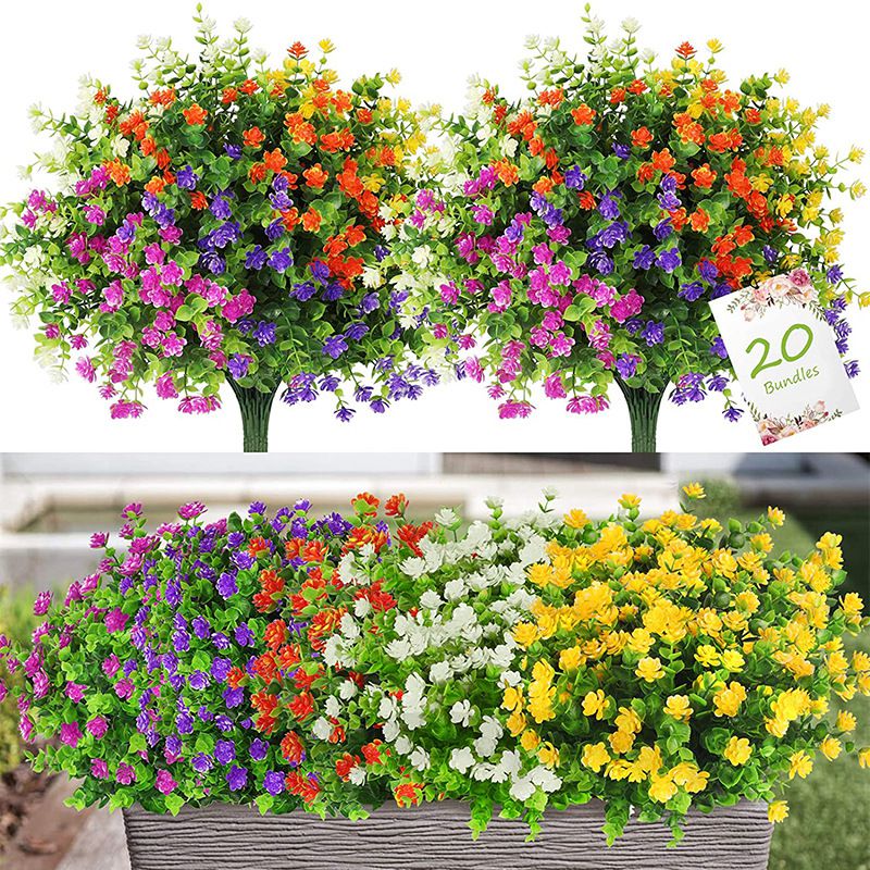 Plant Parent Gifts - 3/6pcs Artificial Plant Flower Eucalyptus Babysbreath