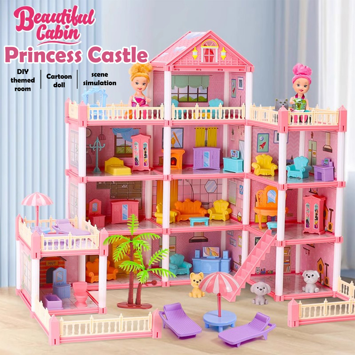 Girl Doll House Toy 3d Assembl - Philodendron Pink Princess recension och pris