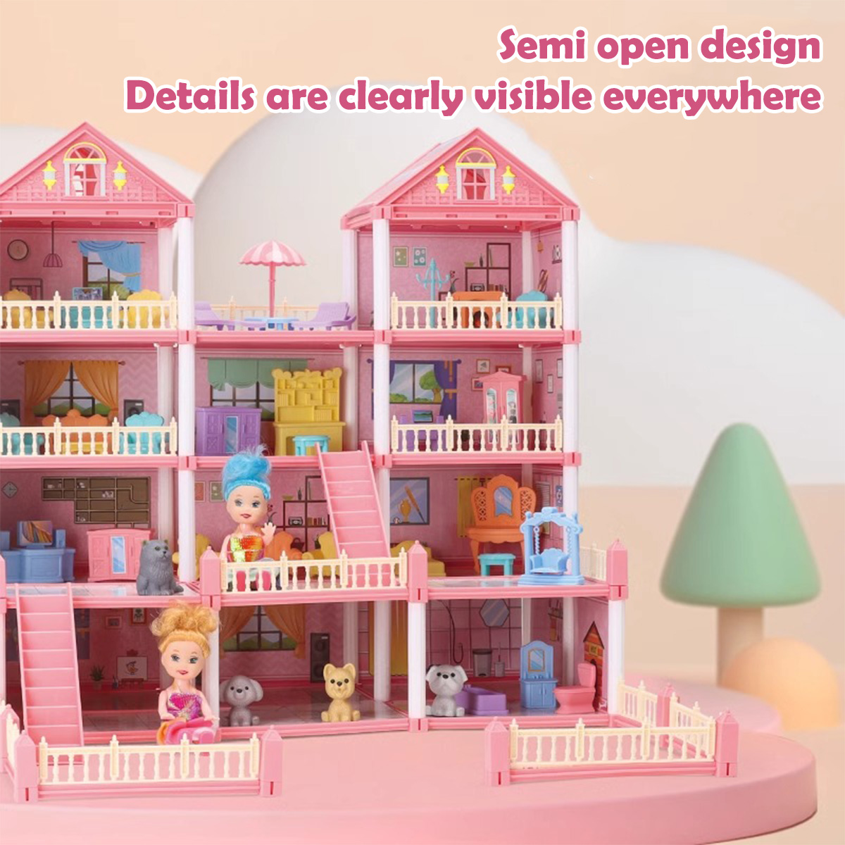 Girl Doll House Toy 3d Assembl - Philodendron Pink Princess recension och pris