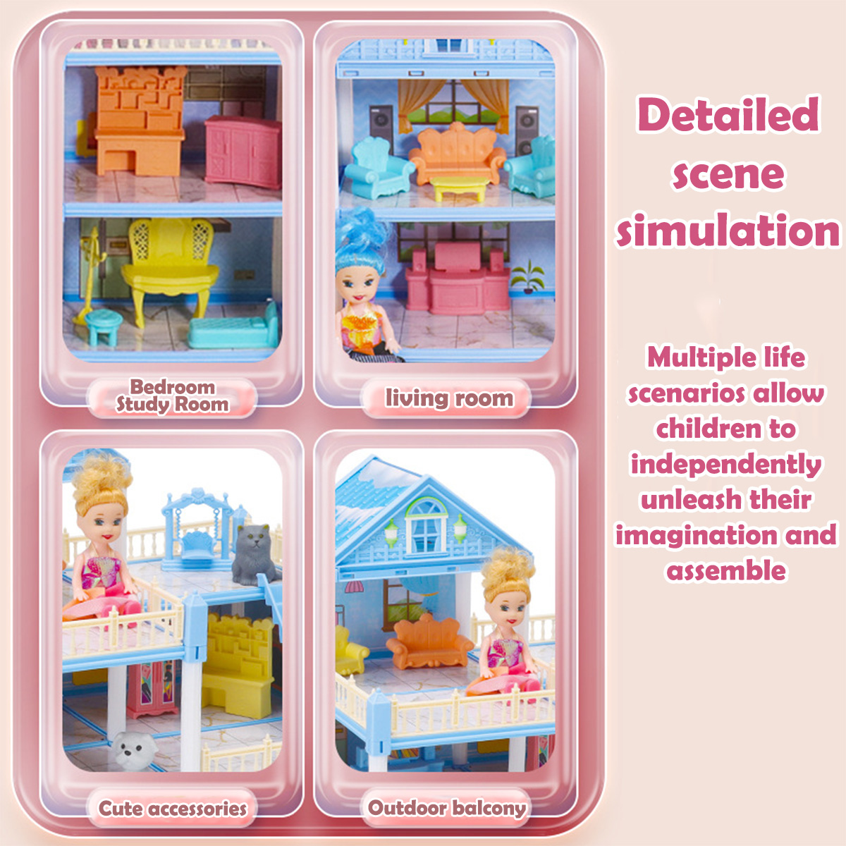 Girl Doll House Toy 3d Assembl - Philodendron Pink Princess recension och pris
