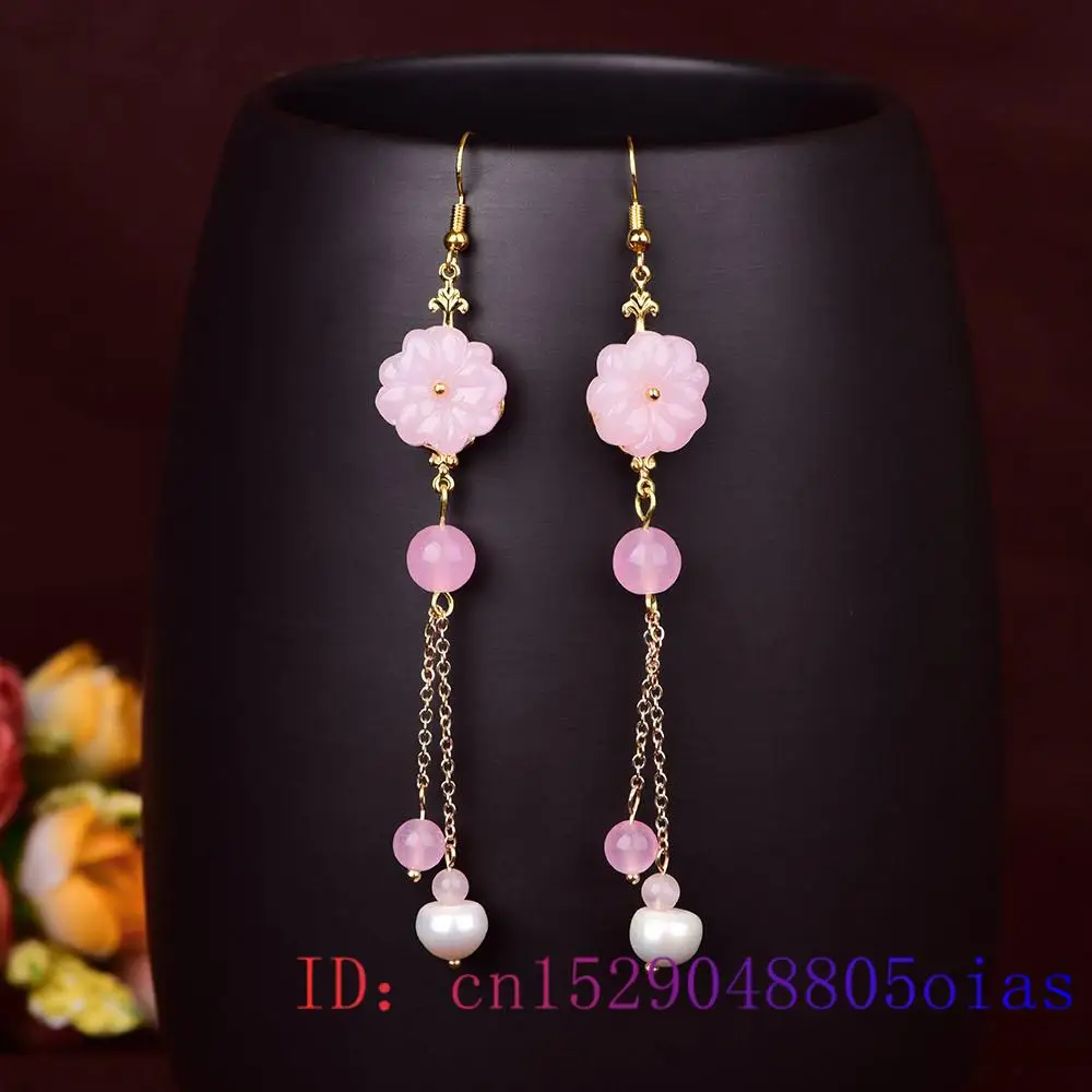 Pink Jade Flower Earrings Chal - Plant Parent Gifts recension och pris