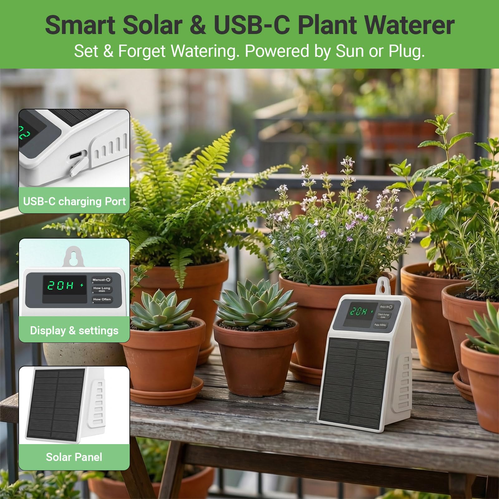Upgraded Solar Drip Irrigation - Plant Parent Kit recension och pris